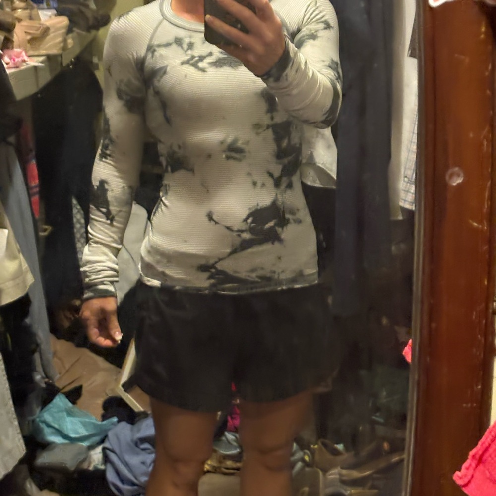 lululemon athletica Black and Gray Long Sleeve Top